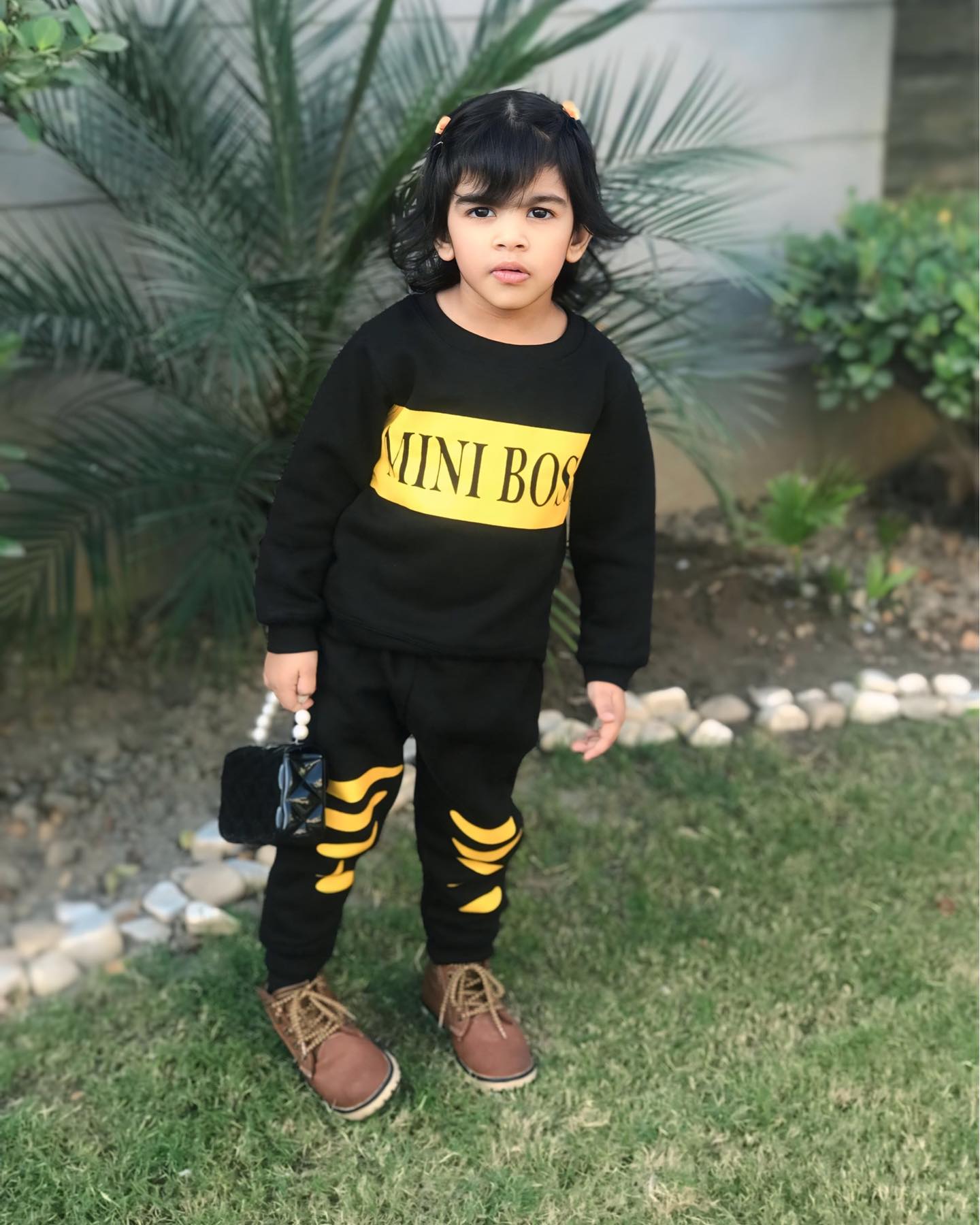 Black Mini Boss Sweatshirt and Trouser