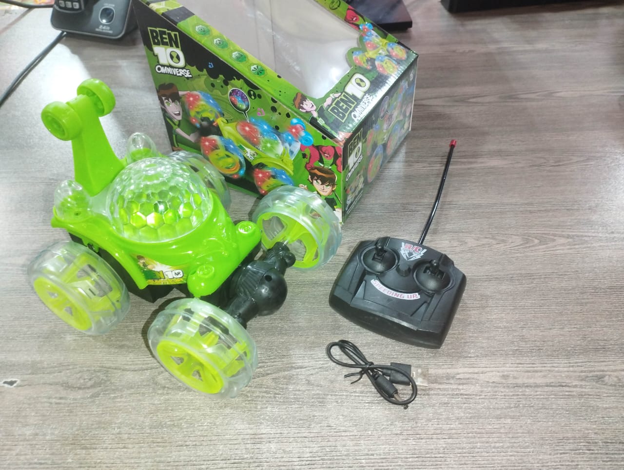 Ben 10 Remote Control Stunt Car – 360° Rotation - Lights & Music