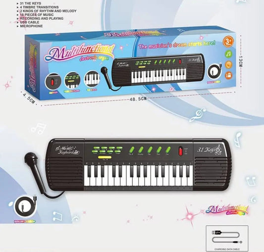 Multifunctional Musical Kids Piano Keyboard with Microphone (31 Keys)