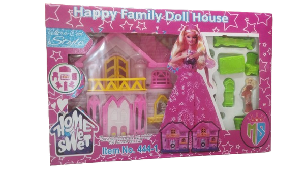 Premium Quality Big Doll House Beauty Villa Set – Lovely Pink Playhouse for Girls
